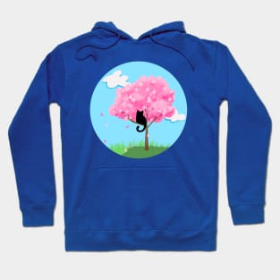 Black Cat in A Cherry Blossom Tree Hoodie
